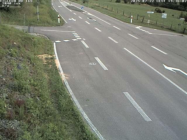 Webcam sur la RD164 à Tilleux. Vue orientée vers Neufchâteau