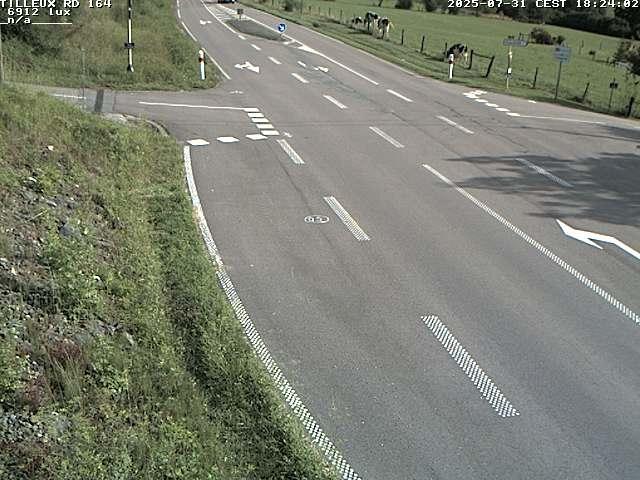 Webcam sur la RD164 à Tilleux. Vue orientée vers Neufchâteau