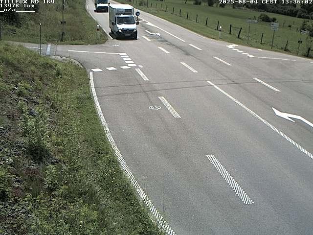 Webcam sur la RD164 à Tilleux. Vue orientée vers Neufchâteau