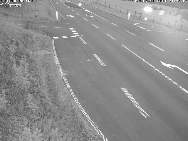 Webcam sur la RD164 à Tilleux. Vue orientée vers Neufchâteau