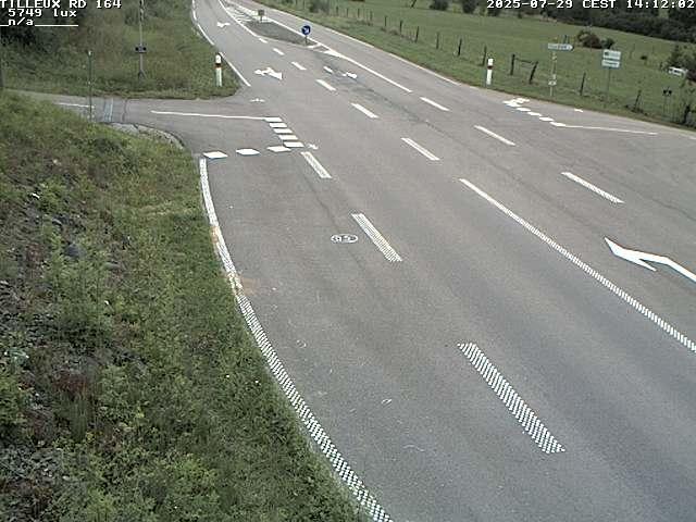 Webcam sur la RD164 à Tilleux. Vue orientée vers Neufchâteau
