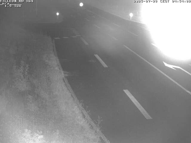 Webcam sur la RD164 à Tilleux. Vue orientée vers Neufchâteau