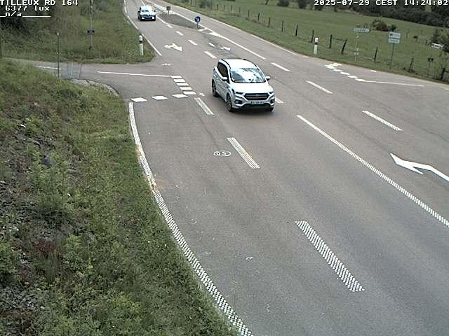 Webcam sur la RD164 à Tilleux. Vue orientée vers Neufchâteau