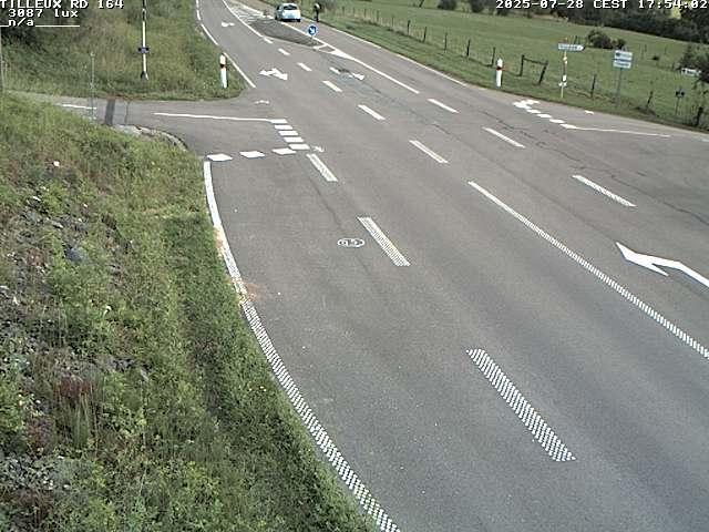 Webcam sur la RD164 à Tilleux. Vue orientée vers Neufchâteau