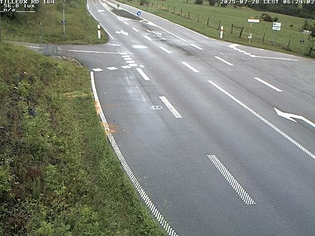 Webcam sur la RD164 à Tilleux. Vue orientée vers Neufchâteau