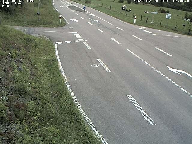 Webcam sur la RD164 à Tilleux. Vue orientée vers Neufchâteau