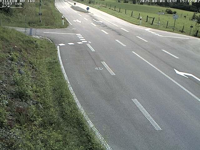 Webcam sur la RD164 à Tilleux. Vue orientée vers Neufchâteau