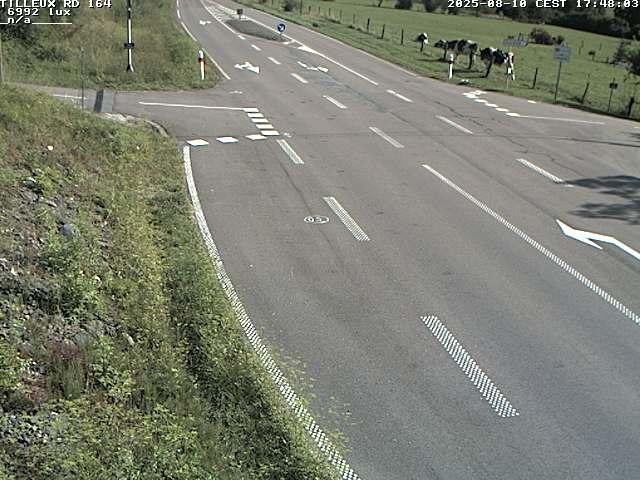 Webcam sur la RD164 à Tilleux. Vue orientée vers Neufchâteau