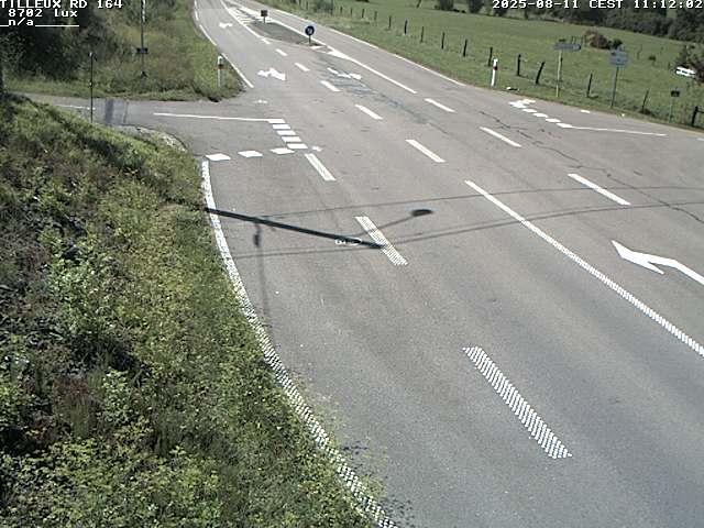 Webcam sur la RD164 à Tilleux. Vue orientée vers Neufchâteau