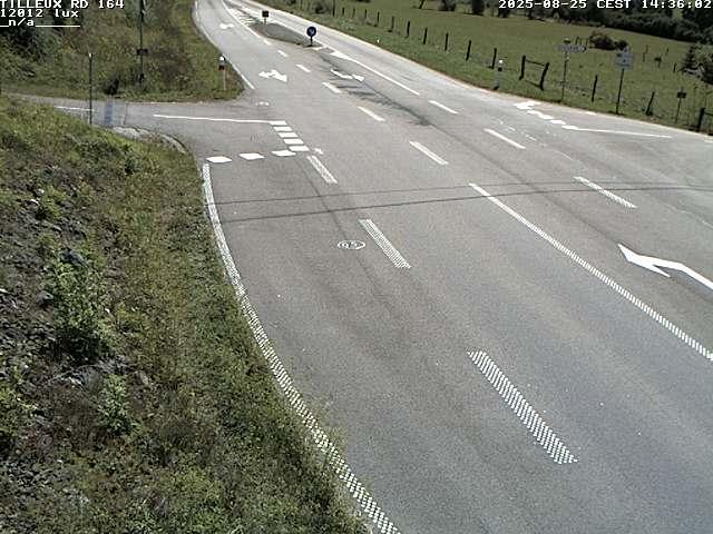 Webcam sur la RD164 à Tilleux. Vue orientée vers Neufchâteau