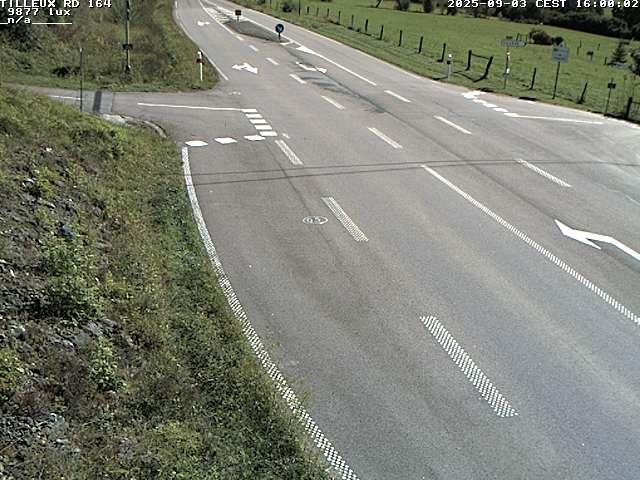 Webcam sur la RD164 à Tilleux. Vue orientée vers Neufchâteau
