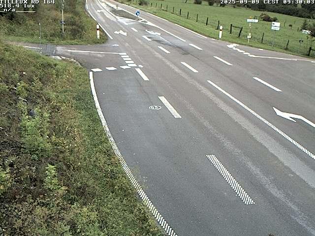 Webcam sur la RD164 à Tilleux. Vue orientée vers Neufchâteau