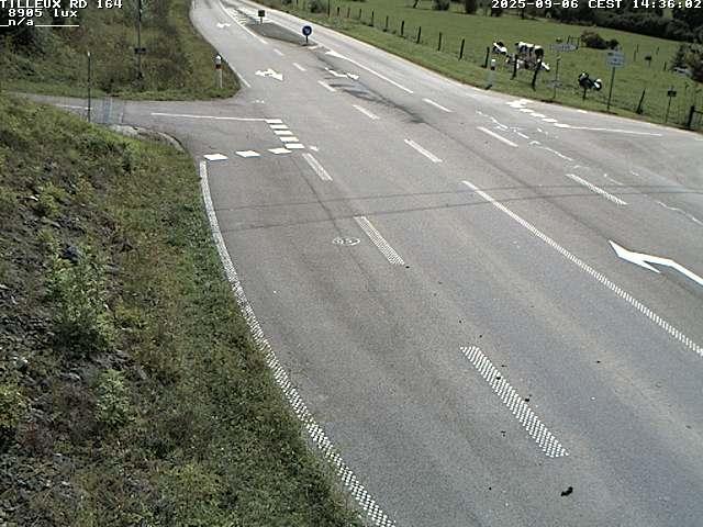 Webcam sur la RD164 à Tilleux. Vue orientée vers Neufchâteau
