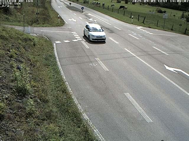 Webcam sur la RD164 à Tilleux. Vue orientée vers Neufchâteau