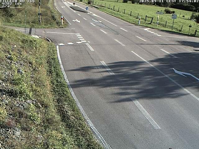 Webcam sur la RD164 à Tilleux. Vue orientée vers Neufchâteau