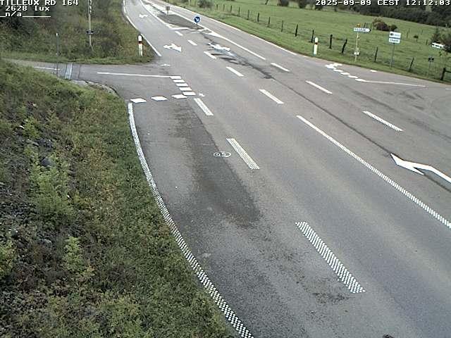 Webcam sur la RD164 à Tilleux. Vue orientée vers Neufchâteau