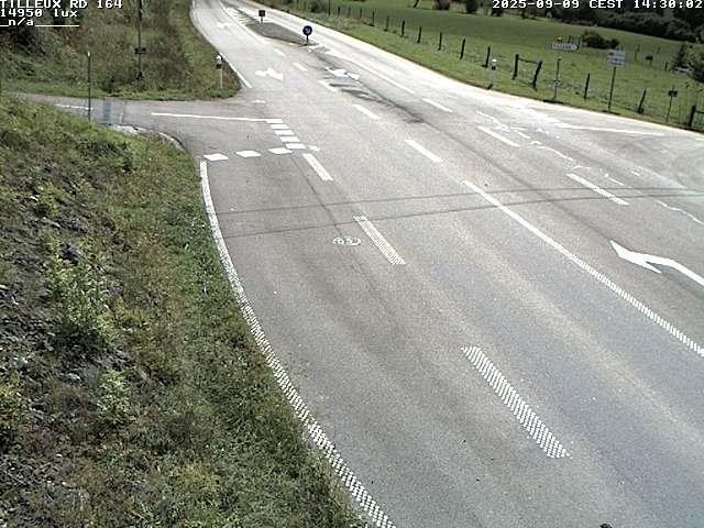 Webcam sur la RD164 à Tilleux. Vue orientée vers Neufchâteau