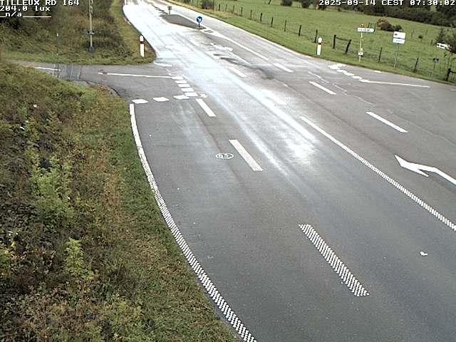 Webcam sur la RD164 à Tilleux. Vue orientée vers Neufchâteau