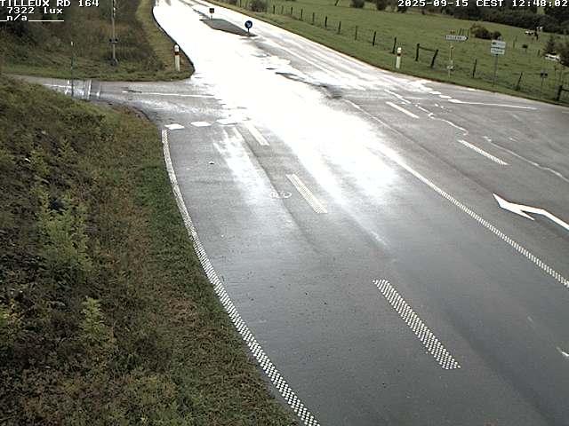 Webcam sur la RD164 à Tilleux. Vue orientée vers Neufchâteau