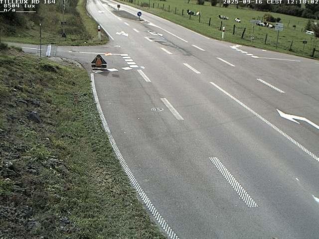 Webcam sur la RD164 à Tilleux. Vue orientée vers Neufchâteau