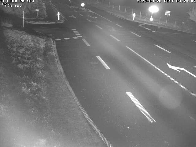 Webcam sur la RD164 à Tilleux. Vue orientée vers Neufchâteau