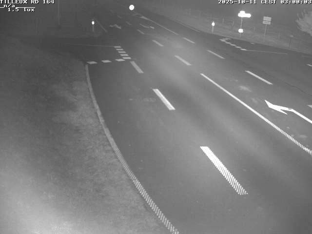 Webcam sur la RD164 à Tilleux. Vue orientée vers Neufchâteau