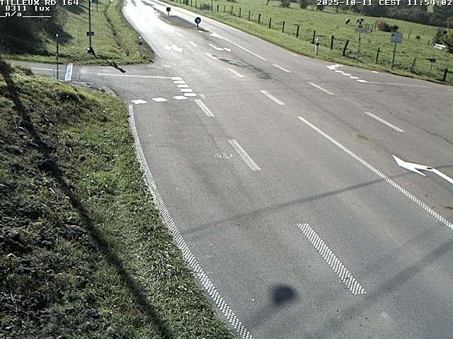 Webcam sur la RD164 à Tilleux. Vue orientée vers Neufchâteau