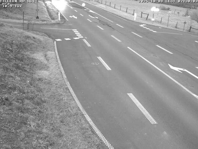 Webcam sur la RD164 à Tilleux. Vue orientée vers Neufchâteau