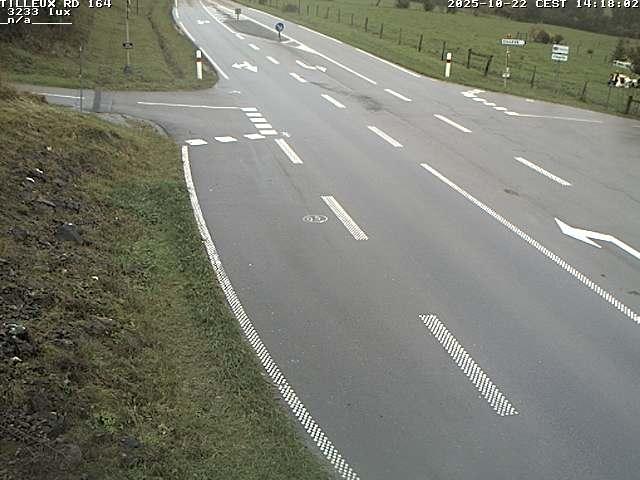 Webcam sur la RD164 à Tilleux. Vue orientée vers Neufchâteau