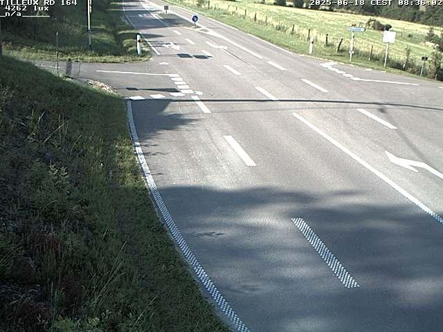 Webcam sur la RD164 à Tilleux. Vue orientée vers Neufchâteau