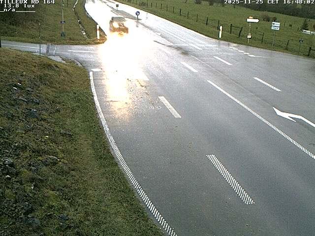 <h2>Webcam sur la RD164 à Tilleux. Vue orientée vers Neufchâteau</h2>