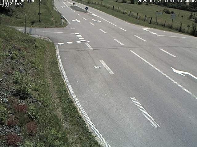 Webcam sur la RD164 à Tilleux. Vue orientée vers Neufchâteau
