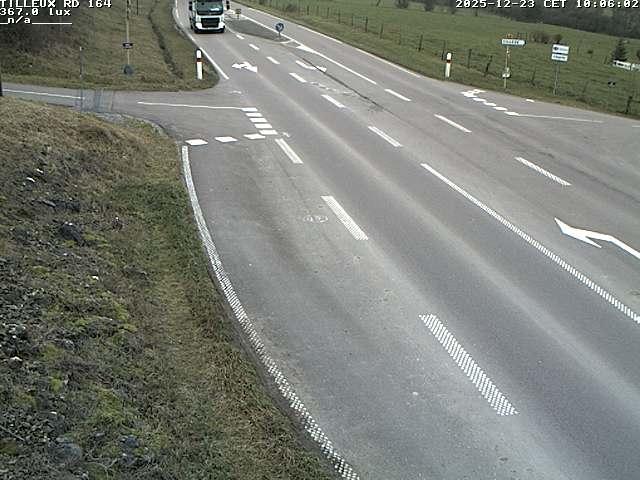 Webcam sur la RD164 à Tilleux. Vue orientée vers Neufchâteau