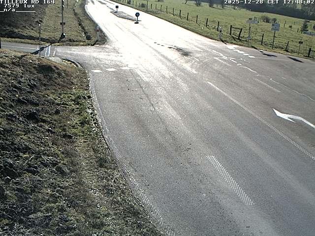 Webcam sur la RD164 à Tilleux. Vue orientée vers Neufchâteau