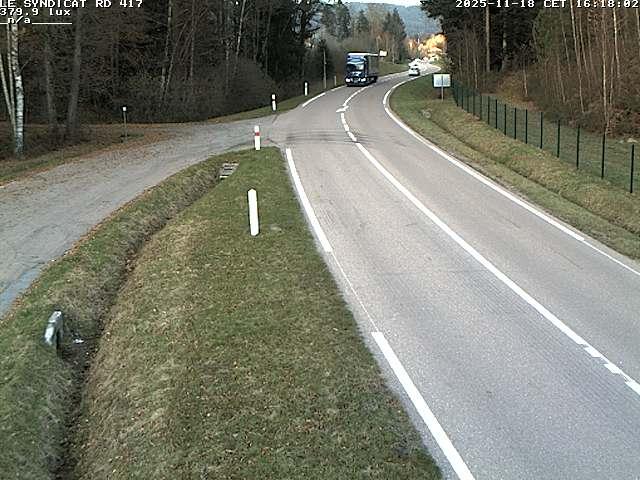 Webcam dans les Vosges dans la commune du Syndicat sur la D417 sur la route de Gerardmer