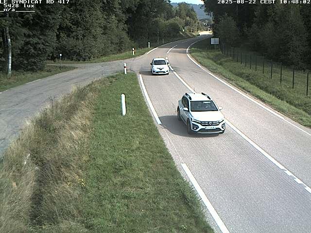 Webcam dans les Vosges dans la commune du Syndicat sur la D417 sur la route de Gerardmer