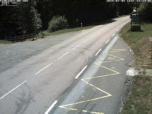 Webcam en haut du col des Fenesses, aussi appelé col du Ménil sur la D486 à 593 mètres d'altitude dans les Vosges