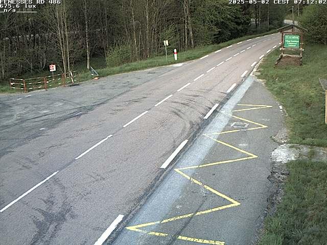 Webcam en haut du col des Fenesses, aussi appelé col du Ménil sur la D486 à 593 mètres d'altitude dans les Vosges