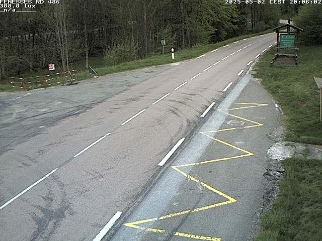 Webcam en haut du col des Fenesses, aussi appelé col du Ménil sur la D486 à 593 mètres d'altitude dans les Vosges