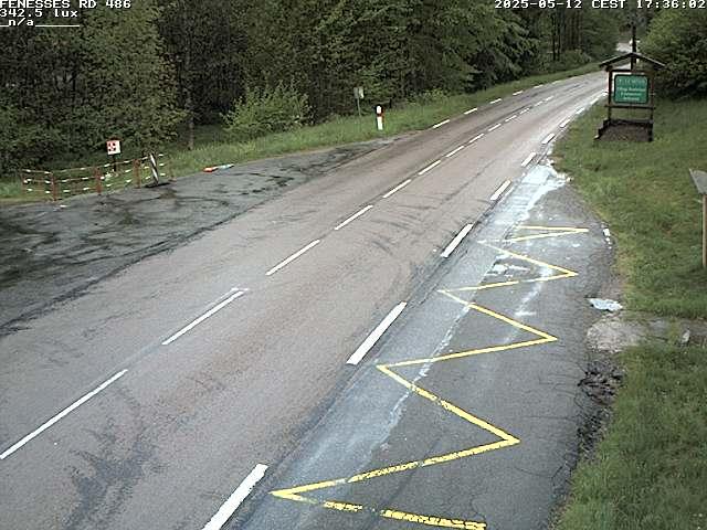 Webcam en haut du col des Fenesses, aussi appelé col du Ménil sur la D486 à 593 mètres d'altitude dans les Vosges