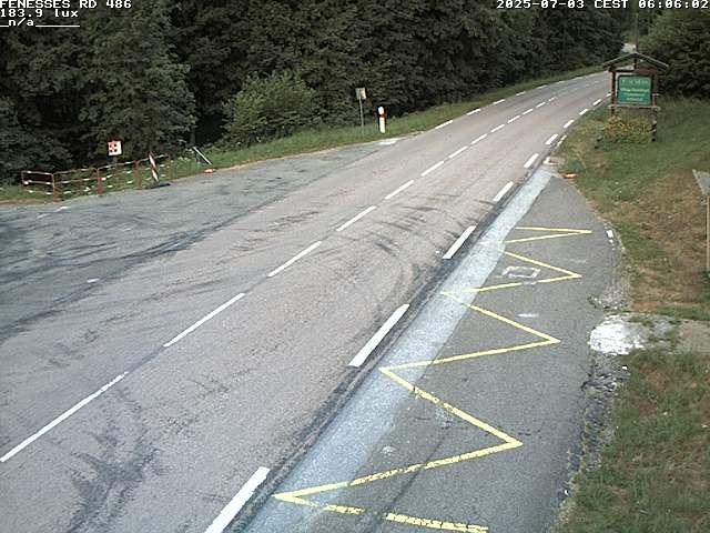 Webcam en haut du col des Fenesses, aussi appelé col du Ménil sur la D486 à 593 mètres d'altitude dans les Vosges