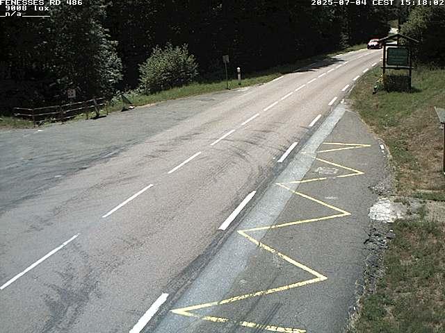 Webcam en haut du col des Fenesses, aussi appelé col du Ménil sur la D486 à 593 mètres d'altitude dans les Vosges