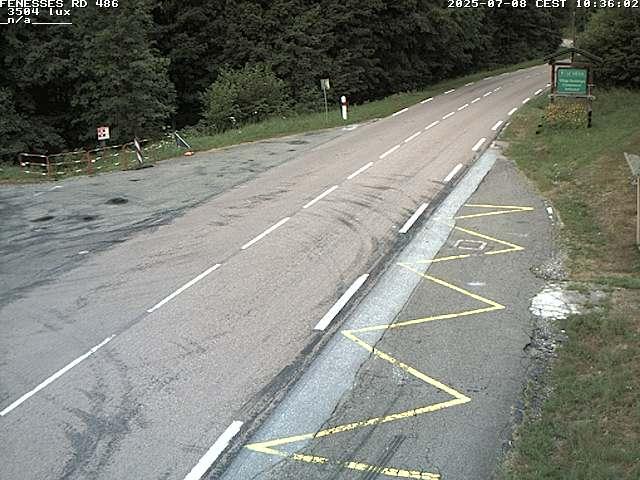 Webcam en haut du col des Fenesses, aussi appelé col du Ménil sur la D486 à 593 mètres d'altitude dans les Vosges