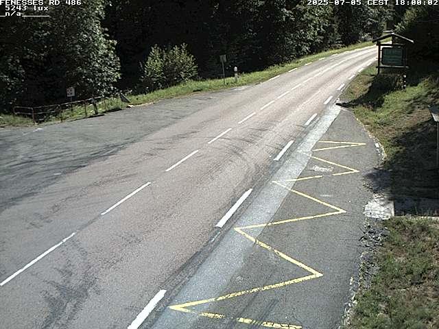 Webcam en haut du col des Fenesses, aussi appelé col du Ménil sur la D486 à 593 mètres d'altitude dans les Vosges
