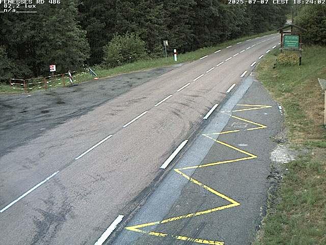 Webcam en haut du col des Fenesses, aussi appelé col du Ménil sur la D486 à 593 mètres d'altitude dans les Vosges