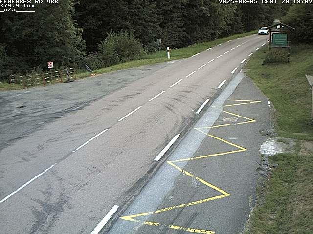 Webcam en haut du col des Fenesses, aussi appelé col du Ménil sur la D486 à 593 mètres d'altitude dans les Vosges