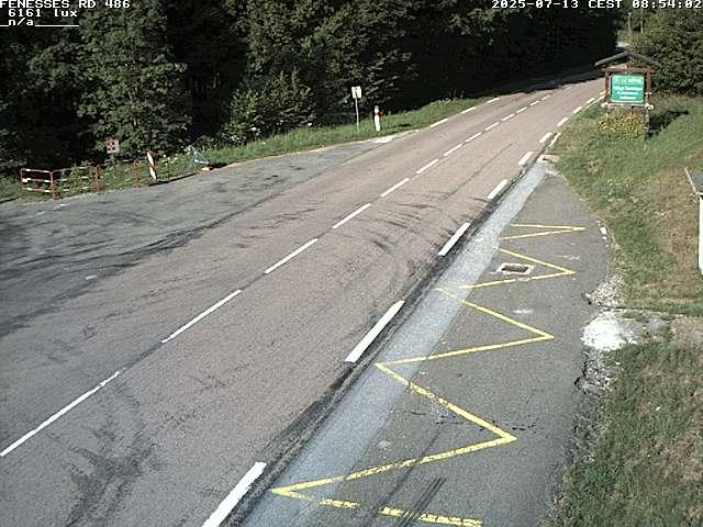 Webcam en haut du col des Fenesses, aussi appelé col du Ménil sur la D486 à 593 mètres d'altitude dans les Vosges