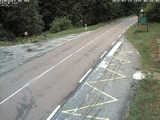 Webcam en haut du col des Fenesses, aussi appelé col du Ménil sur la D486 à 593 mètres d'altitude dans les Vosges