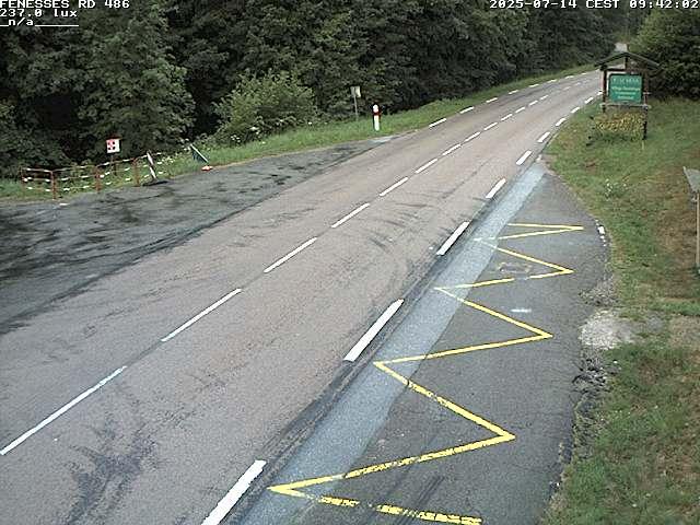 Webcam en haut du col des Fenesses, aussi appelé col du Ménil sur la D486 à 593 mètres d'altitude dans les Vosges