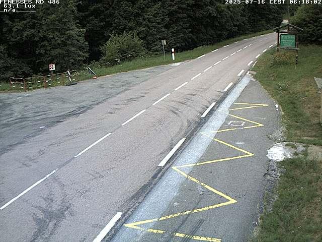Webcam en haut du col des Fenesses, aussi appelé col du Ménil sur la D486 à 593 mètres d'altitude dans les Vosges